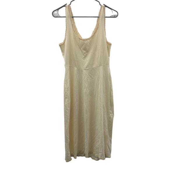 Vintage Union Made 80s Cream Non-Cling Sleeveless‎ Slip Dress Size S Estimated - Picture 4 of 11